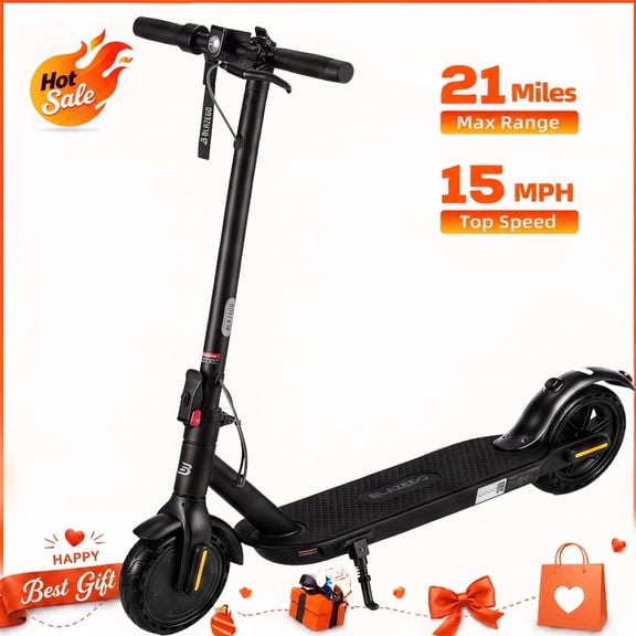 BLAZEGO Electric Scooter for Adults, 350W Motor, 15Mph Max Speed, 21Miles Long Range, 8.5" Solid Tires, Foldable E Scooter with App Control, UL2272 Certified, Gray