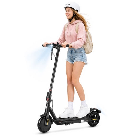 BLAZEGO Electric Scooter for Adults, 350W Motor, 15Mph Max Speed, 21Miles Long Range, 8.5" Solid Tires, Foldable E Scooter with App Control, UL2272 Certified, Gray