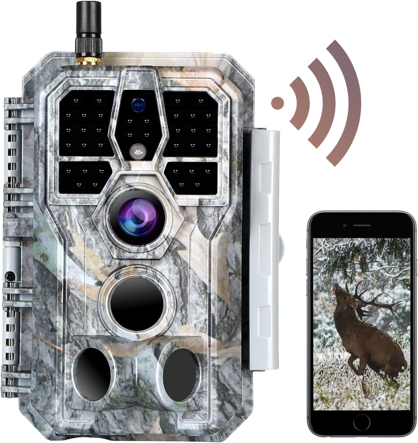 BLAZEVIDEO WiFi Game & Trail Camera 64MP 1296P, Night Vision 0.1s Trigger Time Waterproof IP66 Motion Activated, App Controll Send Picture to Cell Phone for Hunting Wildlife, Home Surveillance