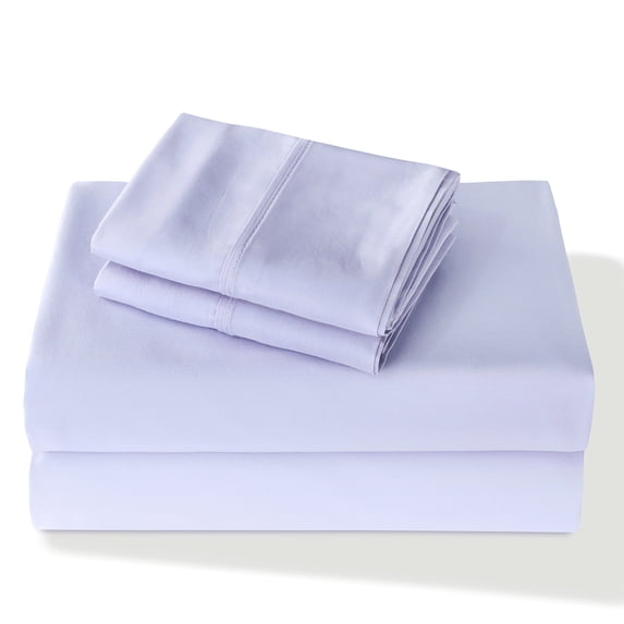 BLC 100% Cotton Lavender Queen Size Sheet Set 4 Piece 400 Thread Count Sateen Weave Bed Sheets Soft and Smooth Luxury Finishing Hotel Quality