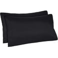 thumbnail image 1 of BLC Black Pillowcases Pack Of 2 Standard Size 1800 Thread Count Brushed Microfiber Ultra Soft Easy Care Envelope Closure Pillow Covers, 1 of 6