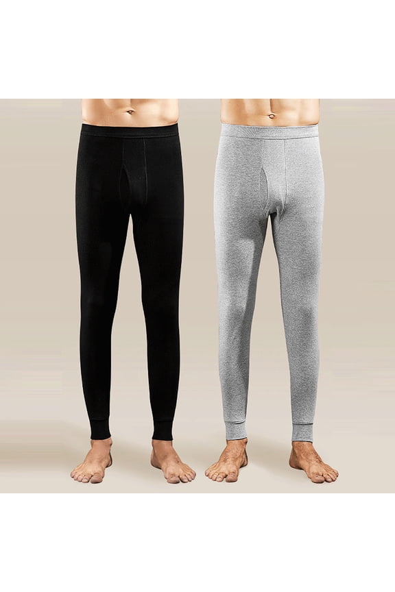 2 Pack Thermal Underwear for Men Pants Long Johns Bottoms Base Layer Cold Weather Fleece Lined Leggings(M-4xl)