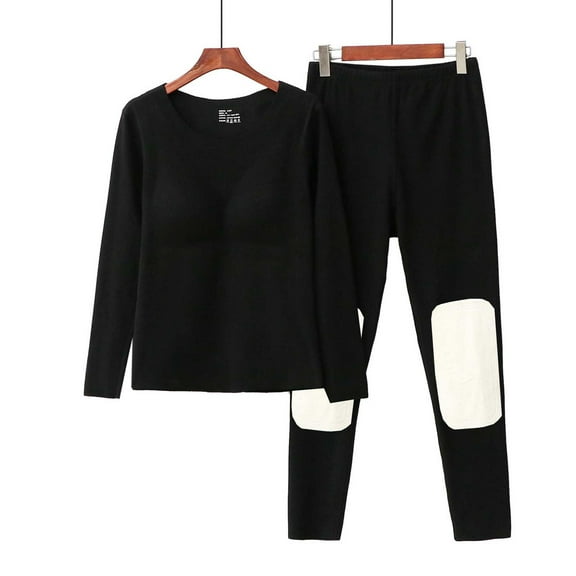 BLCHUNen 2 Piece Pajamas Outfits for Women Long Sleeve Tops with Bra Casual Lightweight Crew Neck Pullover Loungewear Sets