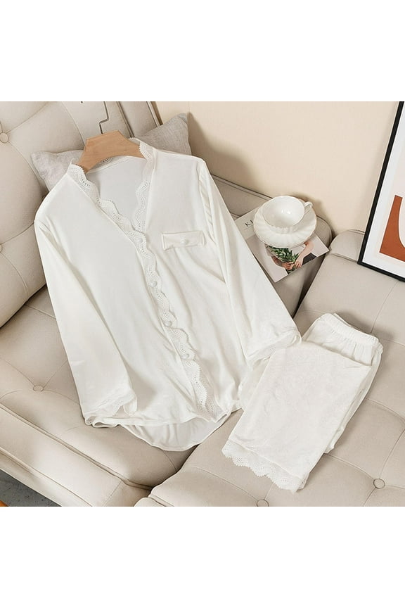 2 Piece Pajamas Sets for Women Velour Plush Lightweight Casual Button down Long Sleeve Loungewear Outfits