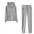 thumbnail image 1 of BLCHUNen 2 piece sweatsuits sets for women casual full zip up hooded drawstring long sleeve workout tracksuits with multi pocket, 1 of 5
