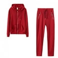 thumbnail image 1 of BLCHUNen 2 piece sweatsuits sets for women casual full zip up hooded drawstring long sleeve workout tracksuits with multi pocket, 1 of 5
