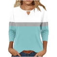thumbnail image 1 of BLCHUNen 3/4 Sleeve Fall Shirts for Women Casual Pullover Crew Neck Breathable Blouses Lightweight Workout Gym Sports Trendy Tops, 1 of 6