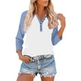thumbnail image 1 of BLCHUNen 3/4 Sleeve Shirts for Women Casual Pullover Stretch Lightweight Comfy Casual Homewear Relaxed Lounge Blouses, 1 of 9