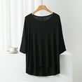 thumbnail image 1 of BLCHUNen 3/4 Sleeve Shirts for Women Crew Neck Pullover Casual Lightweight Loose Comfy Summer Loungewear Pajamas, 1 of 3