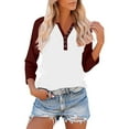 thumbnail image 1 of BLCHUNen 3/4 Sleeve Shirts for Women Pullover Button Lightweight Stretch Casual Comfy Workout Active Sports Blouses, 1 of 9