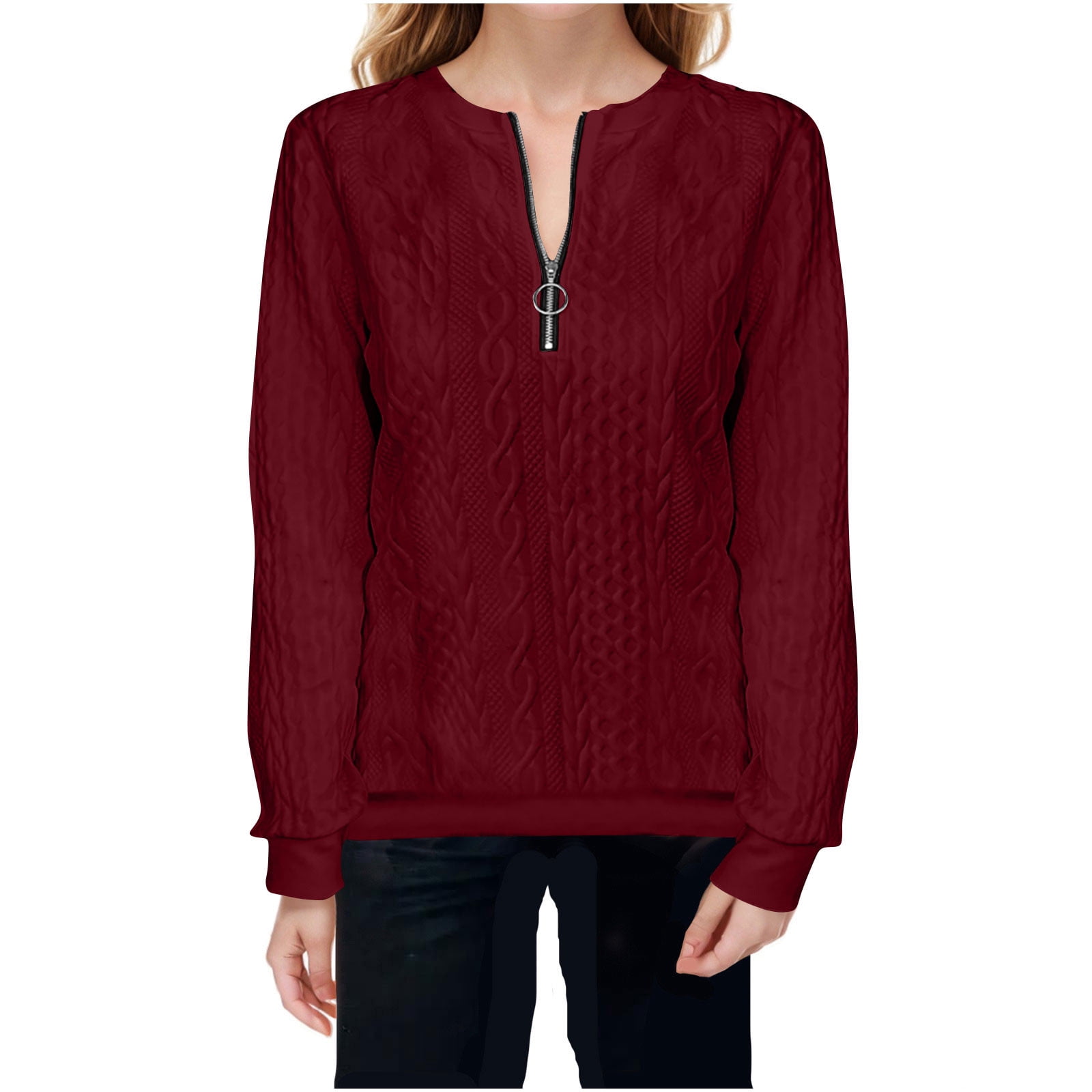BLCHUNen 3/4 Sleeve Shirts for Women Pullover Crew Neck Breathable ...