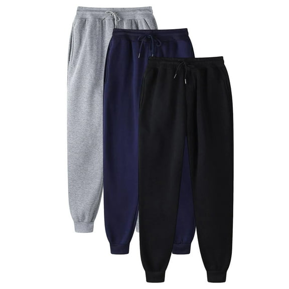 BLCHUNen 3PC Sweatpants for Men Drawstring Elastic Waist Joggers Pants Daily Home Workout Running Active Gym Causal Pants