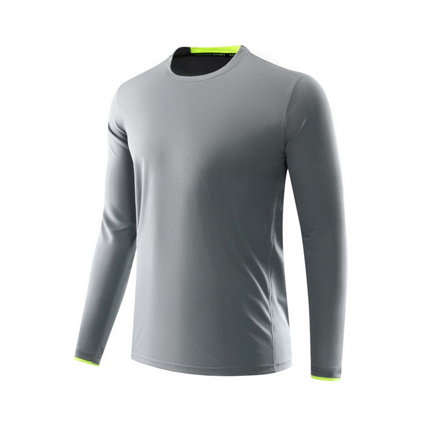 BLCHUNen Athletic Shirts for Men Long Sleeve Casual Crew Neck Pullover ...
