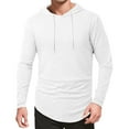 thumbnail image 1 of BLCHUNen Athletic Shirts for Men Long Sleeve Casual Hooded Drawstring Slim Fitted Stretch Sports Active Gym Exercise Tops, 1 of 9