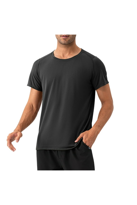 Athletic Shirts for Men Trendy Loose Breathable Lightweight Crew Neck Pullover Casual Workout Active Sports Tee Shirts