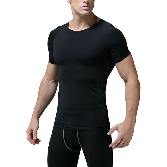 BLCHUNen Athletic Shirts for Men Trendy Slim Fitted Stretch Breathable Quick Drying Sports Gym Athletic Exercise Casual Tops