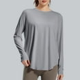 thumbnail image 1 of BLCHUNen Athletic Shirts for Women Long Sleeve Fall Shirts Trendy Loose Breathable Stretch Active Gym Sports Exercise Casual Tops, 1 of 6