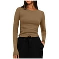 thumbnail image 1 of BLCHUNen Athletic Shirts for Women Long Sleeve Slim Fitted Pullover Crew Neck Stretch Workout Sports Active Exercise Fall Tops, 1 of 8