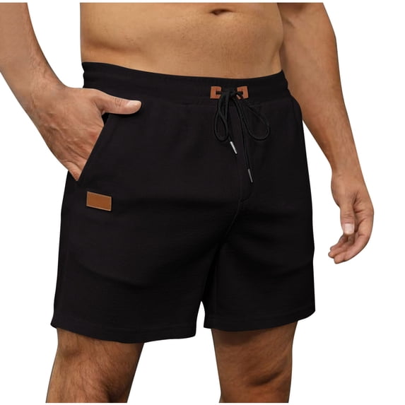 BLCHUNen Athletic Shorts for Men Elastic Drawstring Breathable Gym Hiking Shorts with Pockets