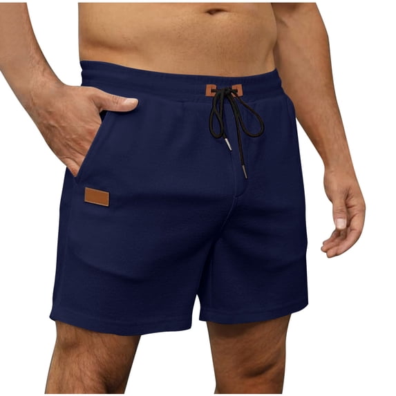 BLCHUNen Athletic Shorts for Men Elastic Drawstring Breathable Gym Hiking Shorts with Pockets