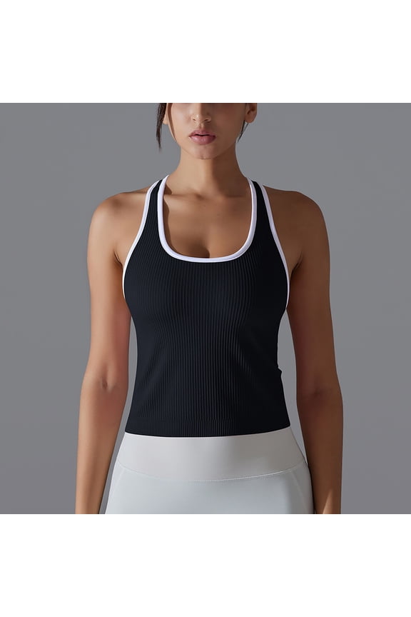 Athletic Tank Tops for Women Square Neck Slim Fitted Lightweight Breathable Summer Running Workout Tops