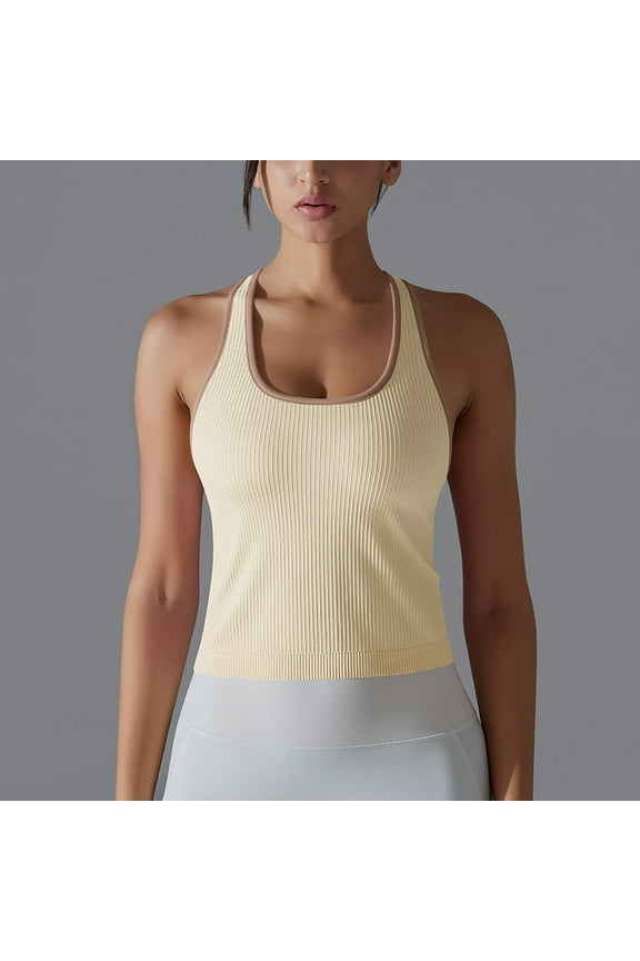 Athletic Tank Tops for Women Square Neck Slim Fitted Lightweight Breathable Summer Running Workout Tops