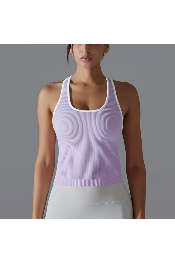Athletic Tank Tops for Women Square Neck Slim Fitted Lightweight Breathable Summer Running Workout Tops