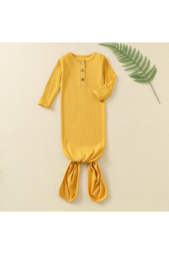 Baby Bodysuits Long Sleeve Crew Neck Lightweight Lounge Nightwear Sleep Casual Trendy Newborn Jumpsuits for 0-6 Months