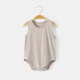 thumbnail image 1 of BLCHUNen Baby Bodysuits Sleeveless Crew Neck Stretch Lightweight Lounge Casual Sleep Nightwear Trendy Summer Rompers for Infants, 1 of 3