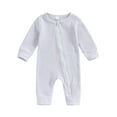 thumbnail image 1 of BLCHUNen Baby Bodysuits for Infants Crew Neck Long Sleeve Full Zip up Lounge Home Sleep Nightwear Newborn Rompers for 0-18 Months, 1 of 6