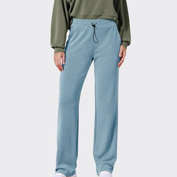 BLCHUNen Baggy Sweatpants for Women Casual Drawstring Elastic Waist Loose Breathable Fall Workout Running Sports Pants