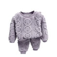 thumbnail image 1 of BLCHUNen Boys Girls 2 Piece Outfits Casual Loose Long Sleeve Crew Neck Tops and Pants Fuzzy Comfortable Thickened Sets,4 Years,Purple, 1 of 3