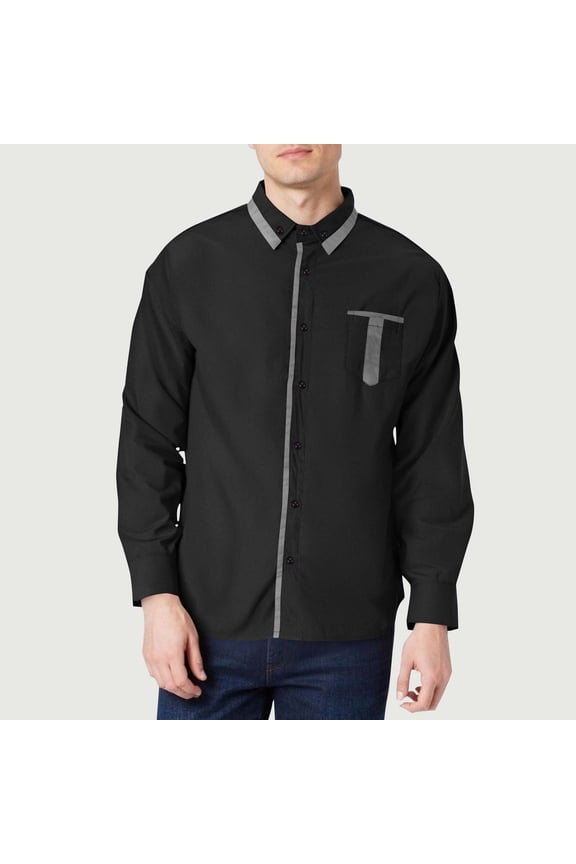 Business Casual Tops for Men Button down down Turndown Collar Lightweight Office Work Shirts with Pocket