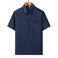 thumbnail image 1 of BLCHUNen Button down Shirts for Men Short Sleeve Loose Fitting Summer Casual Work Wear Basic Tops with Pocket, 1 of 3