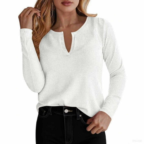 BLCHUNen Button down Shirts for Women Long Sleeve Cotton Turndown Collar Casual Fall Going out Tops