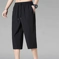 thumbnail image 1 of BLCHUNen Capri Pants for Men Drawstring Elasic Waist Quick Drying Casual Sports Gym Active Athletic Sweatpants with Pockets, 1 of 5