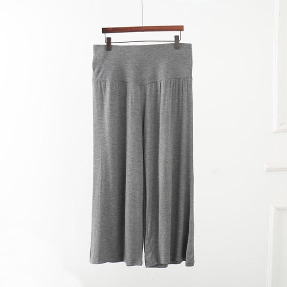 BLCHUNen Capri Pants for Women Pajamas Soft Loose Stretch Summer High Waist Straight Leg Loungewear Casual Pants