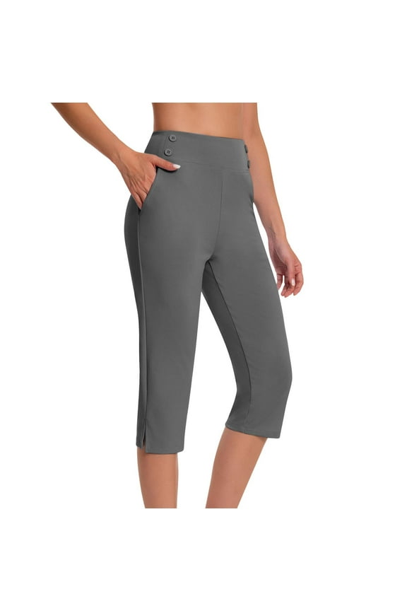 Capris Pants for Women Lightweight Stretch Breathable Casual Workout Sports Athletic Active Running Yoga Pants with Pockets