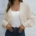 thumbnail image 1 of BLCHUNen Cardigan Sweaters for Women Cropped Ribbed Knitted Casual Lightweight Open Front Long Sleeve Outwear, 1 of 4