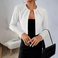 thumbnail image 1 of BLCHUNen Cardigan for Women Long Sleeve Cropped Open Front Button Lightweight Comfy Formal Office Business Work Tops, 1 of 7