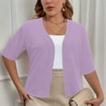 thumbnail image 1 of BLCHUNen Cardigan for Women Plus Size Ribbed Half Sleeve Casual Open Front Lightweight Breathable Outwear, 1 of 7