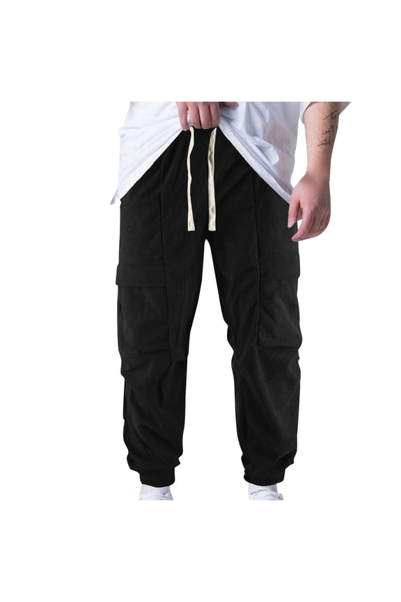 Cargo Pants for Men Camouflage Drawstring Elastic Waist Workout Sports Gym Active Athletic Casual Pants with Pockets