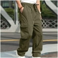 thumbnail image 1 of BLCHUNen Cargo Pants for Men Drawstring Elastic Waist Daily Home Outdoor Sport Gym Athletic Casual Pants with Pockets, 1 of 7