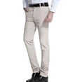 thumbnail image 1 of BLCHUNen Cargo Work Pants for Men Straight Leg Dress Pants Summer Flat Front Fitting Mid Waist Office Trousers,XL,White, 1 of 3