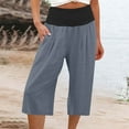 thumbnail image 1 of BLCHUNen Carpi Pants for Women Lightweight Loose Breathable Elastic High Waist Summer Pants with Pockets, 1 of 6
