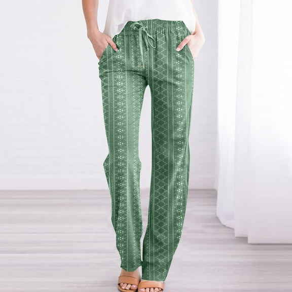 BLCHUNen Casual Pants for Women Drawstring Elastic Waist Lightweight Casual Loose Breathable Workout Pants with Pockets