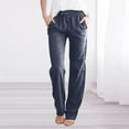 thumbnail image 1 of BLCHUNen Casual Pants for Women Lightweight Drawstring Elastic Waist Straight Leg Sports Workout Pants with Pockets, 1 of 4