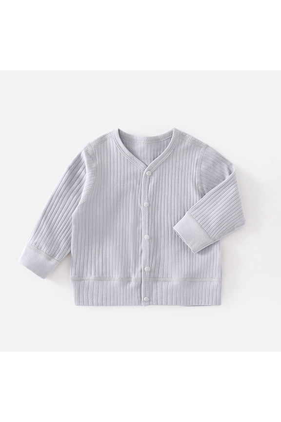 Childrens Button down Shirts for 6 Month-4 Years Ribbed Knitted Lightweight Casual Long Sleeve Fall Tops