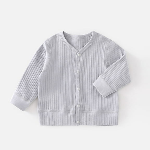 BLCHUNen Childrens Button down Shirts for 6 Month-4 Years Ribbed Knitted Lightweight Casual Long Sleeve Fall Tops