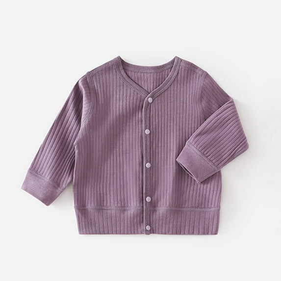 BLCHUNen Childrens Button down Shirts for 6 Month-4 Years Ribbed Knitted Lightweight Casual Long Sleeve Fall Tops